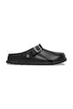 Birkenstock klapki zamszowe Lutry płaski czarny 1031273