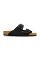 Birkenstock klapki zamszowe Arizona płaski czarny 1031697