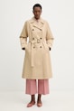 Odzież Weekend Max Mara płaszcz bawełniany SNINFA 2615021016600 beżowy