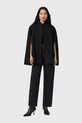 AllSaints płaszcz z dodatkiem wełny czarny W102OD