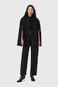 AllSaints płaszcz z dodatkiem wełny czarny W102OD