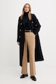 Tommy Hilfiger płaszcz z dodatkiem wełny WW0WW48415 granatowy SS26