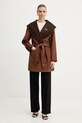 Odzież Karl Lagerfeld płaszcz dwustronny z dodatkiem wełny B1W15038 brązowy