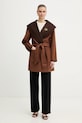 Odzież Karl Lagerfeld płaszcz dwustronny z dodatkiem wełny B1W15038 brązowy
