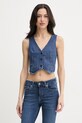 Liu Jo kamizelka damska jeansowa niebieski UA6188.D0315