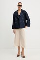 Twinset dámsky kabát 261TP2231 tmavomodrá SS26