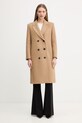 MAX&Co. płaszcz z dodatkiem wełny MCORIDENTE bez kaptura beżowy 2616011041200