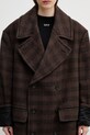 MM6 Maison Margiela płaszcz z dodatkiem wełny brązowy S52AA0190.M35472.M63