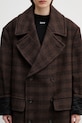 MM6 Maison Margiela płaszcz z dodatkiem wełny brązowy S52AA0190.M35472.M63