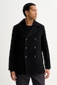 G-Star płaszcz z dodatkiem wełny bez kaptura czarny D27310.E155