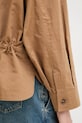 Weekend Max Mara košeľová bunda dámska s ľanom VETTURA 2615041082600 hnedá