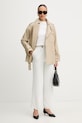 BOSS cappotto trench corto da donna in pelle Satila 50554146 beige SS26