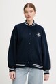 Tommy Hilfiger kurtka bomber z dodatkiem wełny bez kaptura granatowy WW0WW47760