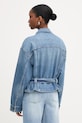 Odzież Pinko kurtka jeansowa damska bawełniana 106389.A341 niebieski