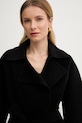 Elisabetta Franchi płaszcz damski wełniany czarny CP70D61E2