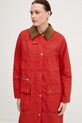 Barbour długa kurtka damska bawełniana Hollington czerwony LCA0400