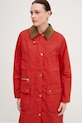 Barbour długa kurtka damska bawełniana Hollington czerwony LCA0400