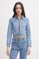United Colors of Benetton kurtka jeansowa damska bawełniana z elastanem niebieski 2S90DN095