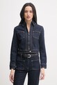 United Colors of Benetton kurtka jeansowa damska bawełniana z elastanem granatowy 2S90DN095