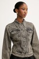 Pinko κοντό μπουφάν γυναικείο ντένιμ γκρί 106388.A34Y