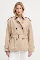 Tommy Hilfiger cappotto trench corto da donna in cotone beige WW0WW49586