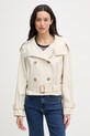 Tommy Hilfiger cappotto trench corto da donna in cotone beige WW0WW50768
