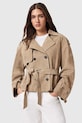 Semišová bunda AllSaints REED bez kapucne béžová W006LE
