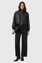 Îmbrăcăminte AllSaints geacă de piele LOWDEN W036LE negru