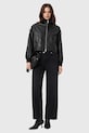 Îmbrăcăminte AllSaints geacă de piele LOWDEN W036LE negru
