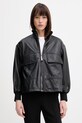 AllSaints kurtka bomber skórzana FLOR nieocieplane czarny W042LE