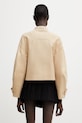 Oblečení Maison Kitsuné krátká bunda dámská bavlněná QW02106WW9093 béžová