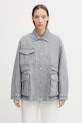 Maison Kitsuné Barn kurtka jeansowa damska szary QW02207WD4021
