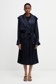 Anine Bing RICKIE MAXI TRENCH - NAVY trenci cu vâscoză pentru femei bleumarin A.01.11779.NAV01