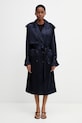 Anine Bing RICKIE MAXI TRENCH - NAVY trenci cu vâscoză pentru femei bleumarin A.01.11779.NAV01
