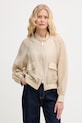 Lola Casademunt kurtka damska z dodatkiem lnu beżowy MS2602022
