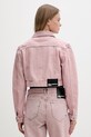 Oblečenie Karl Lagerfeld Jeans džínsová bunda dámska rifľová B2W14035 ružová