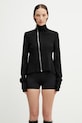 Rick Owens Lilies кофта на замке женская вискозная Naska Gary чёрный LI01F7704.JCVS