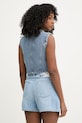 Odzież Morgan bezrękawnik damski jeansowy VCHARMY niebieski