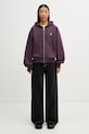 Carhartt WIP W' Hooded Casey Jacket bluza oversize bawełniana damska I032642.3MVXX fioletowy