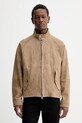 Замшева куртка HUGO Loridge з підкладкою бежевий 50553101