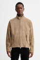 Замшева куртка HUGO Loridge з підкладкою бежевий 50553101
