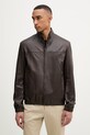 BOSS kurtka pilotka męska skórzana BOSS X DAVID BECKHAM brązowy 50562919