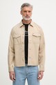Tommy Hilfiger prechodná bunda pánska s bavlnou béžová MW0MW38712