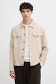 BOSS geacă tip cămașă pentru bărbați, din piele întoarsă Merak1 bej 50538002