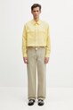 Kenzo Overshirt koszula z lnem męska FG55CH5429GO żółty