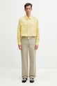 Kenzo Overshirt koszula z lnem męska FG55CH5429GO żółty