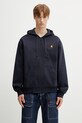 Carhartt WIP Hooded American Script Jacket bluza z kapturem męska z bawełną granatowy I033063.J0XX