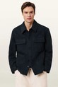 AllSaints kurtka koszulowa męska z dodatkiem wełny CAYSON granatowy M014OE