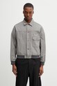 BEAMS коротка куртка чоловіча з домішкою льону сірий 1118.6577.803