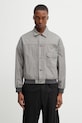 BEAMS коротка куртка чоловіча з домішкою льону сірий 1118.6577.803